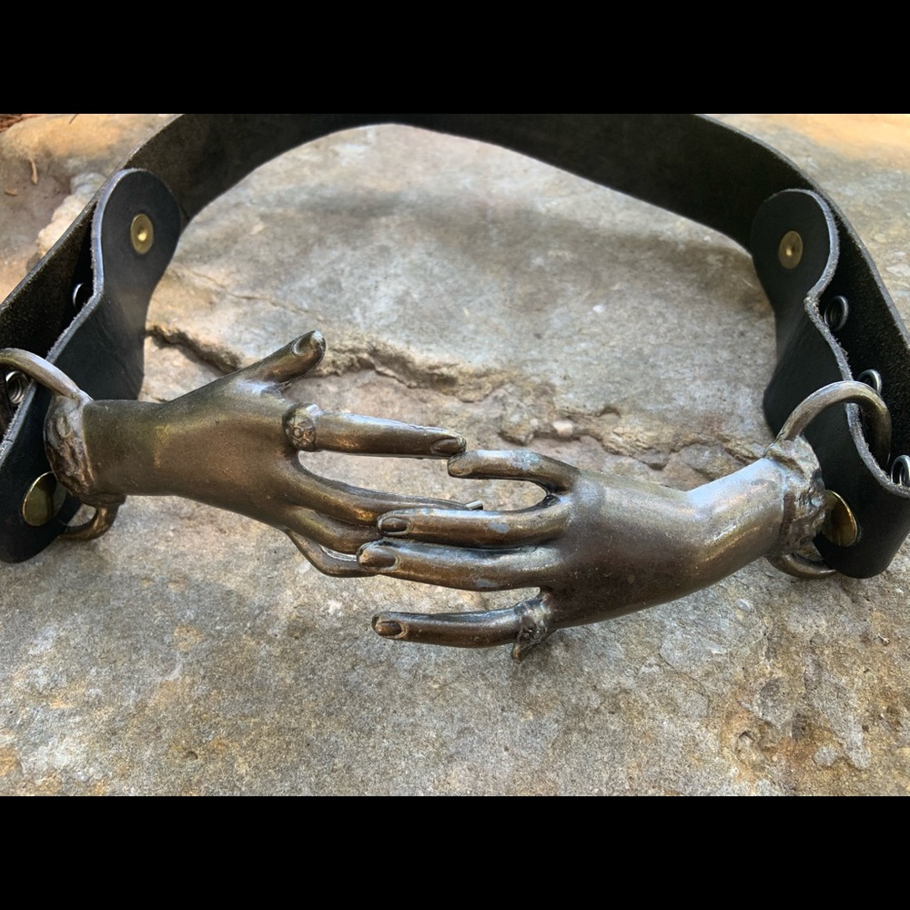 Rare Vintage 1970’s Victorian Clasped Hand Belt